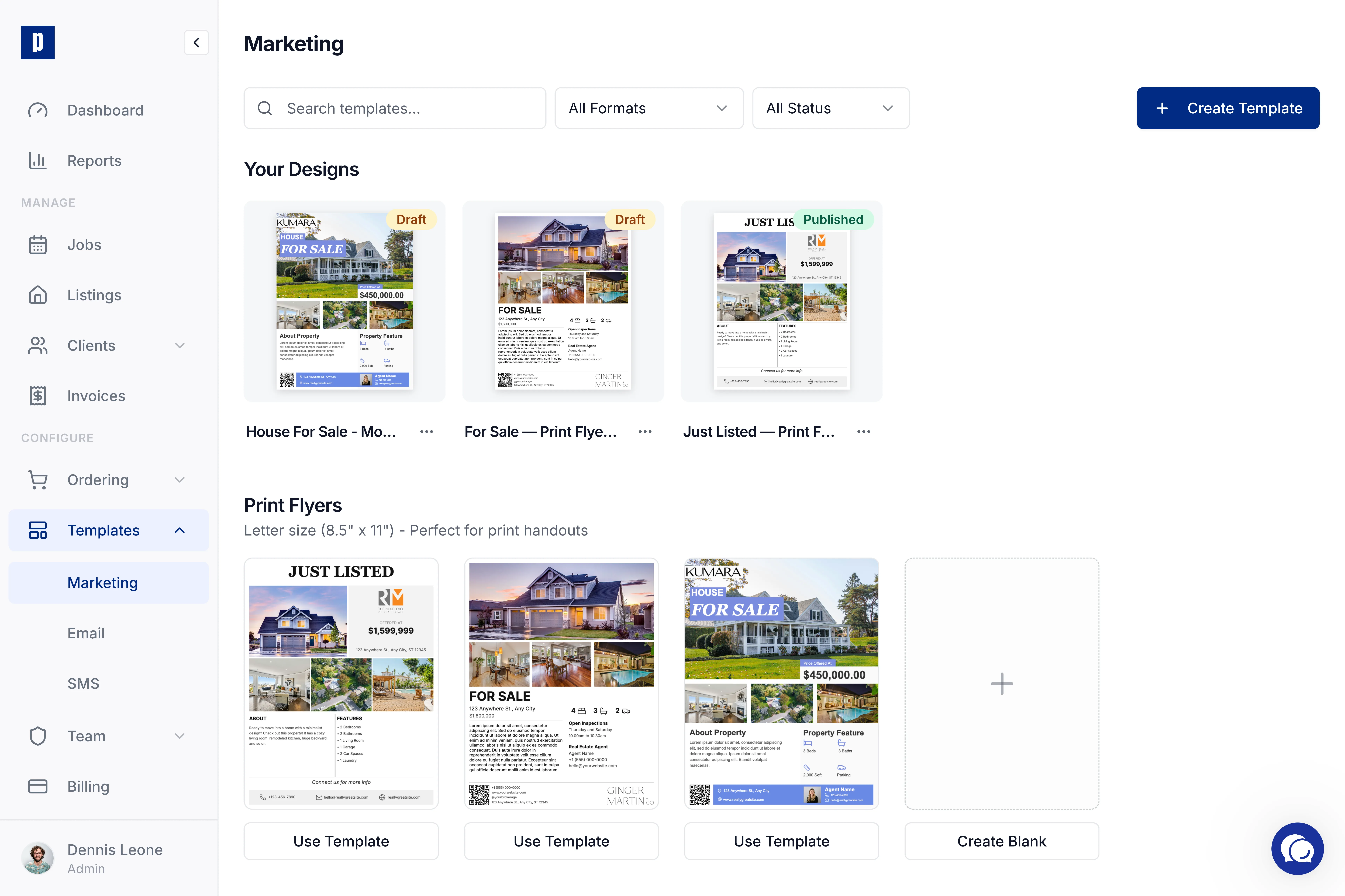 Photeria marketing materials with editable photo and flyer templates