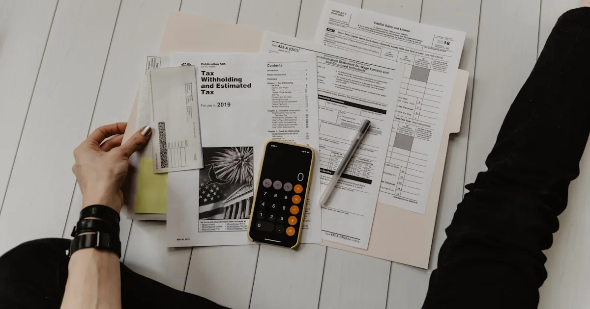 Calculator and financial documents representing pricing strategy